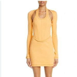 Dion Lee Halter Neck Corset Long Sleeve Modular Minidress
